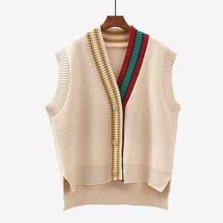 Stripe Trim Sweater Vest