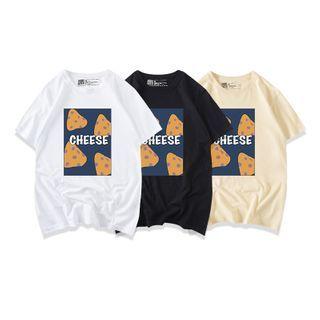 Short-sleeve Cheese Printed T-shirt