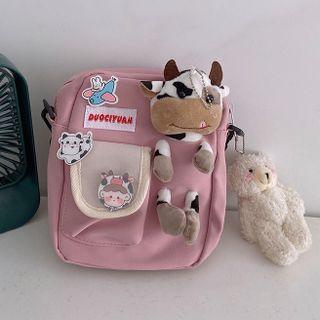 Cow Doll Canvas Crossbody Bag