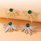 Rhinestone Alloy Fringed Earring Set Of 2 Pairs - 18009 - Gold & Silver - One Size