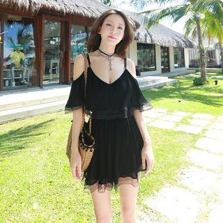 Open Shoulder Chiffon Playsuit
