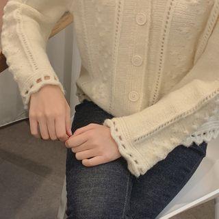 Scallop-edge Bobble Cardigan