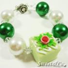 Sweet Color Rose Green Chocolate Pearl Crystal Bracelet