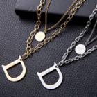 Stainless Steel Letter D Pendant Necklace