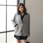 Single-breasted Loose-fit Herringbone Jacket