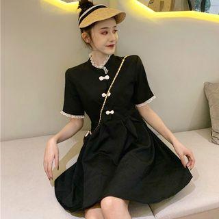 Lace Short-sleeve Slim-fit Qipao Dress
