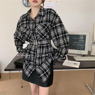 Plaid Loose-fit Shirtdress