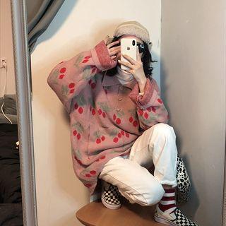 Floral Print Knitted Polo Shirt