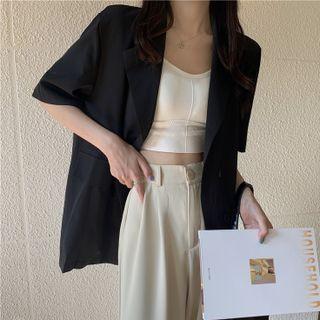 Slit Short-sleeve Blazer