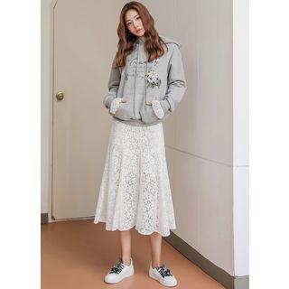 Hooded Rosette Sweatshirt