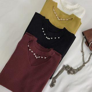 Cutoff Fringe Kint Pullover