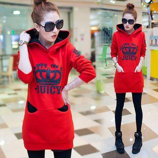 Crown Print Long Hoodie