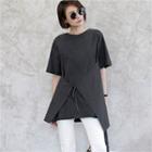 Wrapped Long T-shirt Dark Gray - One Size