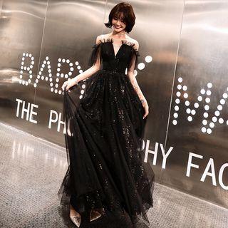 Cold Shoulder A-line Cocktail Dress / Evening Gown