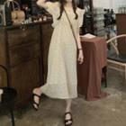 Short-sleeve Blouse / Floral Midi Overall Dress
