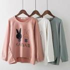 Rabbit Print Long-sleeve Sweatshirt
