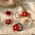 Knit Flower Hair Clip / Hair Tie / Brooch / Bracelet / Set