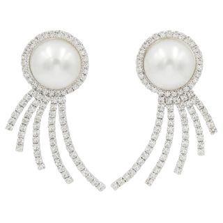 Pearl-accent Cocktail Earrings (silver) One Size