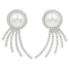 Pearl-accent Cocktail Earrings (silver) One Size