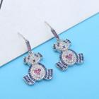 Cz Bear Drop Earring