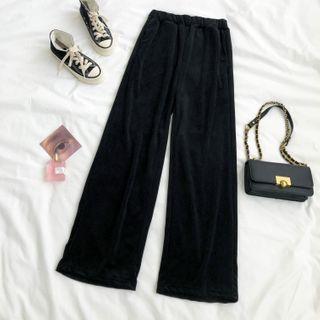 Vevlet Wide-leg Pants Black - One Size