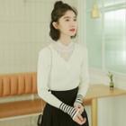 Mock Two-piece Knit Top White - One Size