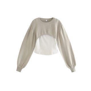 Long-sleeve Shrug + Knit Sweater
