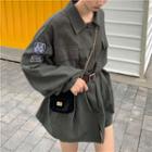 Embroidered Button Jacket / Belt
