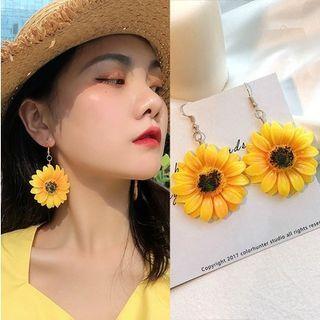 Sunflower Dangle Earring 1 Pair - Yellow - One Size