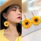 Sunflower Dangle Earring 1 Pair - Yellow - One Size