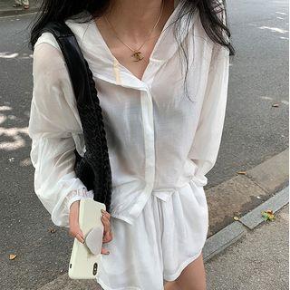 Set: Button-up Hooded Jacket + Shorts
