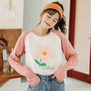 Floral Raglan Long-sleeve T-shirt