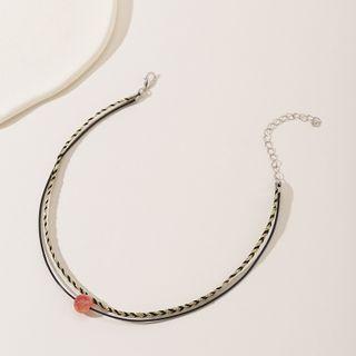 Beaded Layered Choker Na288-01 - One Size