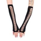 Cutout Mitt Gloves Black - One Size