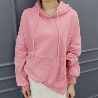 Kangaroo-pocket Colored Oversized Hoodie