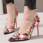 Floral Print Pointy-toe Pumps