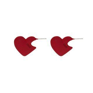Heart Drop Earring E4914 - 1 Pair - Red - One Size