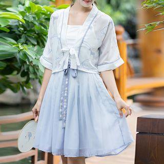 Elbow-sleeve Hanfu Top / A-line Skirt / Camisole Top / Set