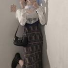 Lace Blouse / Patterned Jumper Dress