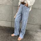 Crinkled Baggy-fit Jeans