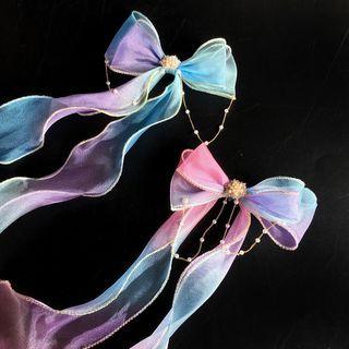 Gradient Bow Mesh Hair Clip