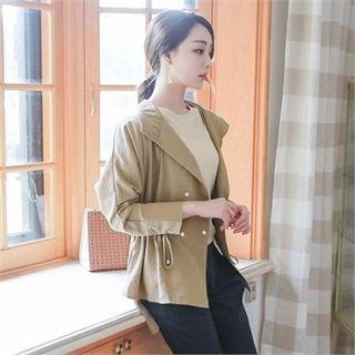 Drawstring-waist Dip-back Jacket