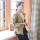 Drawstring-waist Dip-back Jacket