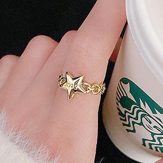Star Open Ring J18 - 1pc - Gold - One Size