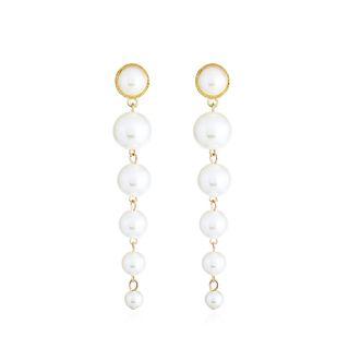 Faux Pearl Dangle Earring 01 - 1 Pair - As Shown In Figure - One Size