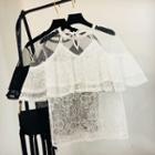 Sheer Lace Short-sleeve Top
