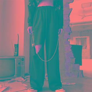 Ripped Wide Leg Pants / Pants Chain