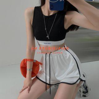 Labeled Crop Tank Top In 5 Colors