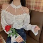 Long-sleeve Off-shoulder Top White - One Size