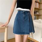 High-waist Zip Denim Mini Skirt